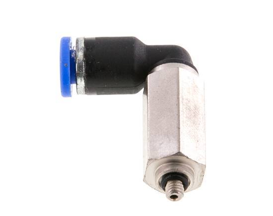 3mm x M 3 90Grad Winkel-Steckverschraubung mit Außengewinde Messing/PA 66 NBR lange Hülse drehbar [2 Stück]