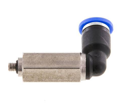 4mm x M 3 90Grad Winkel-Steckverschraubung mit Außengewinde Messing/PA 66 NBR lange Hülse drehbar [2 Stück]