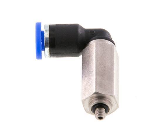 4mm x M 3 90Grad Winkel-Steckverschraubung mit Außengewinde Messing/PA 66 NBR lange Hülse drehbar [2 Stück]