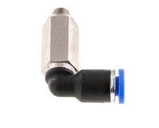 3mm x M 5 90Grad Winkel-Steckverschraubung mit Außengewinde Messing/PA 66 NBR lange Hülse drehbar [2 Stück]
