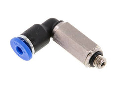 3mm x M 5 90Grad Winkel-Steckverschraubung mit Außengewinde Messing/PA 66 NBR lange Hülse drehbar [2 Stück]