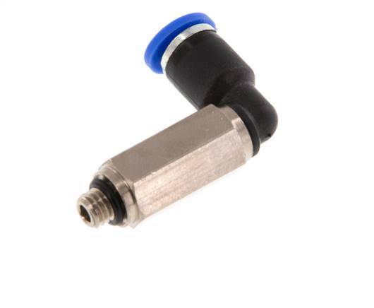 4mm x M 5 90Grad Winkel-Steckverschraubung mit Außengewinde Messing/PA 66 NBR lange Hülse drehbar [2 Stück]