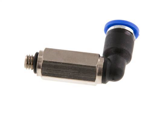 4mm x M 5 90Grad Winkel-Steckverschraubung mit Außengewinde Messing/PA 66 NBR lange Hülse drehbar [2 Stück]