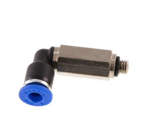 4mm x M 5 90Grad Winkel-Steckverschraubung mit Außengewinde Messing/PA 66 NBR lange Hülse drehbar [2 Stück]
