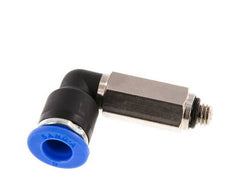 6mm x M 5 90Grad Winkel-Steckverschraubung mit Außengewinde Messing/PA 66 NBR lange Hülse drehbar [2 Stück]