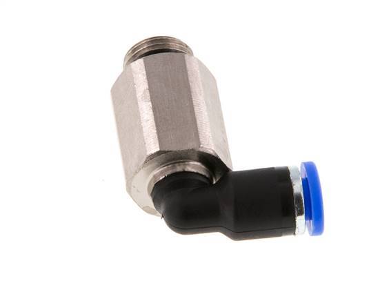 4mm x G1/8'' 90deg Winkel-Steckverschraubung mit Außengewinde Messing/PA 66 NBR lange Hülse drehbar [2 Stück]