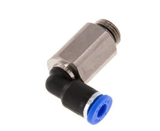 4mm x G1/8'' 90deg Winkel-Steckverschraubung mit Außengewinde Messing/PA 66 NBR lange Hülse drehbar [2 Stück]