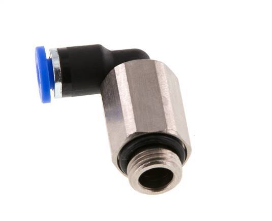 4mm x G1/8'' 90deg Winkel-Steckverschraubung mit Außengewinde Messing/PA 66 NBR lange Hülse drehbar [2 Stück]