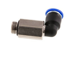 6mm x G1/8'' 90deg Winkel-Steckverschraubung mit Außengewinde Messing/PA 66 NBR lange Hülse drehbar [2 Stück]
