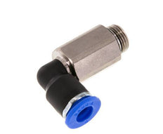 6mm x G1/8'' 90deg Winkel-Steckverschraubung mit Außengewinde Messing/PA 66 NBR lange Hülse drehbar [2 Stück]