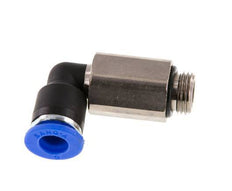 6mm x G1/8'' 90deg Winkel-Steckverschraubung mit Außengewinde Messing/PA 66 NBR lange Hülse drehbar [2 Stück]