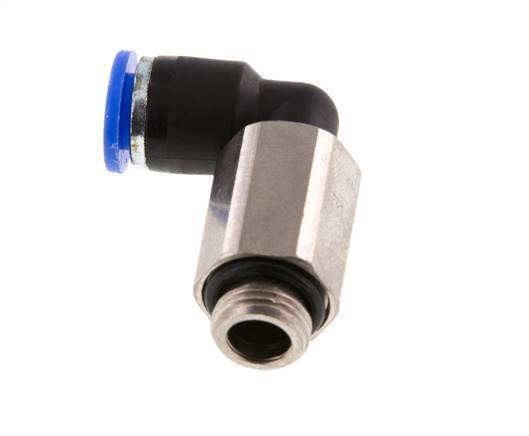 6mm x G1/8'' 90deg Winkel-Steckverschraubung mit Außengewinde Messing/PA 66 NBR lange Hülse drehbar [2 Stück]