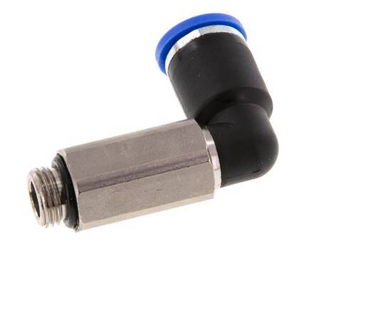 8mm x G1/8'' 90deg Elbow Push-in Fitting with Male Threads Brass/PA 66 NBR Long Sleeve Rotatable [2 Pieces]
