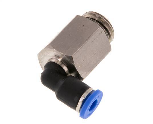 4mm x G1/4'' 90deg Winkel-Steckverschraubung mit Außengewinde Messing/PA 66 NBR lange Hülse drehbar [2 Stück]
