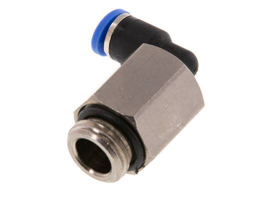 4mm x G1/4'' 90deg Winkel-Steckverschraubung mit Außengewinde Messing/PA 66 NBR lange Hülse drehbar [2 Stück]