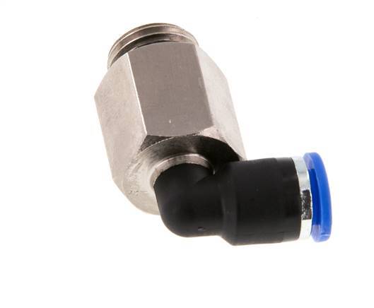 6mm x G1/4'' 90deg Winkel-Steckverschraubung mit Außengewinde Messing/PA 66 NBR lange Hülse drehbar [2 Stück]
