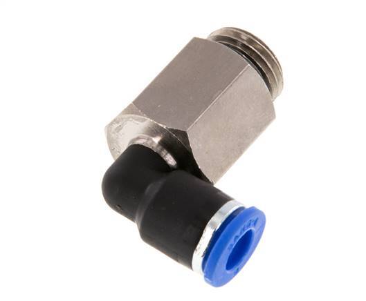 6mm x G1/4'' 90deg Winkel-Steckverschraubung mit Außengewinde Messing/PA 66 NBR lange Hülse drehbar [2 Stück]