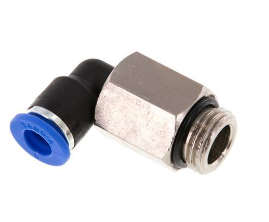 6mm x G1/4'' 90deg Winkel-Steckverschraubung mit Außengewinde Messing/PA 66 NBR lange Hülse drehbar [2 Stück]