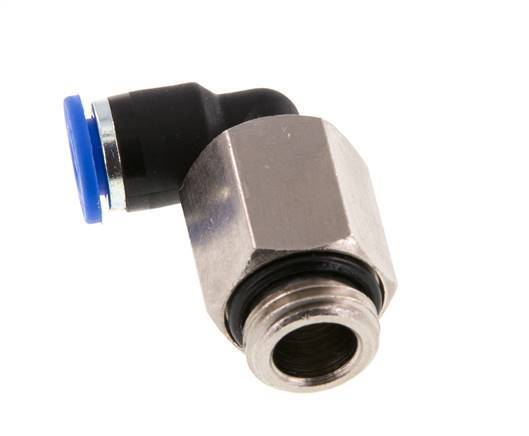 6mm x G1/4'' 90deg Winkel-Steckverschraubung mit Außengewinde Messing/PA 66 NBR lange Hülse drehbar [2 Stück]