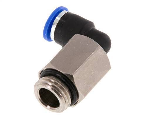 6mm x G1/4'' 90deg Winkel-Steckverschraubung mit Außengewinde Messing/PA 66 NBR lange Hülse drehbar [2 Stück]