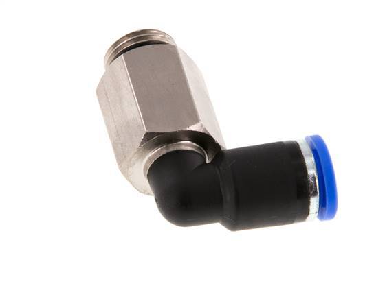 8mm x G1/4'' 90deg Winkel-Steckverschraubung mit Außengewinde Messing/PA 66 NBR lange Hülse drehbar [2 Stück]