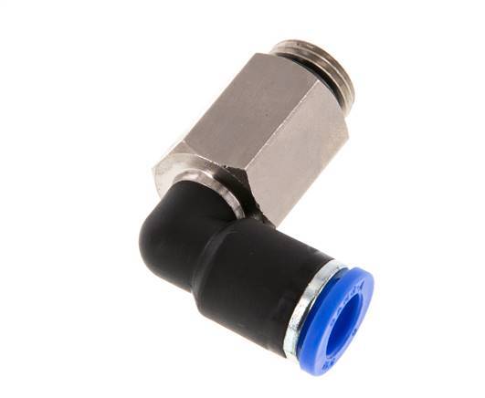 8mm x G1/4'' 90deg Winkel-Steckverschraubung mit Außengewinde Messing/PA 66 NBR lange Hülse drehbar [2 Stück]