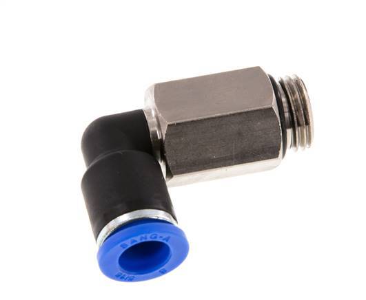 8mm x G1/4'' 90deg Winkel-Steckverschraubung mit Außengewinde Messing/PA 66 NBR lange Hülse drehbar [2 Stück]