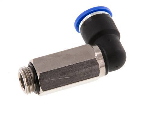 10mm x G1/4'' 90deg Elbow Push-in Fitting with Male Threads Brass/PA 66 NBR Long Sleeve Rotatable [2 Pieces]