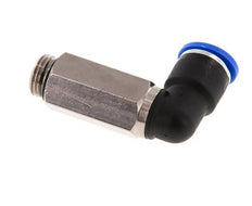 10mm x G1/4'' 90deg Elbow Push-in Fitting with Male Threads Brass/PA 66 NBR Long Sleeve Rotatable [2 Pieces]
