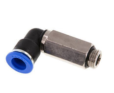 10mm x G1/4'' 90deg Winkel-Steckverschraubung mit Außengewinde Messing/PA 66 NBR lange Hülse drehbar [2 Stück]