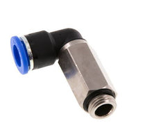 10mm x G1/4'' 90deg Winkel-Steckverschraubung mit Außengewinde Messing/PA 66 NBR lange Hülse drehbar [2 Stück]