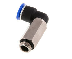 10mm x G1/4'' 90deg Winkel-Steckverschraubung mit Außengewinde Messing/PA 66 NBR lange Hülse drehbar [2 Stück]