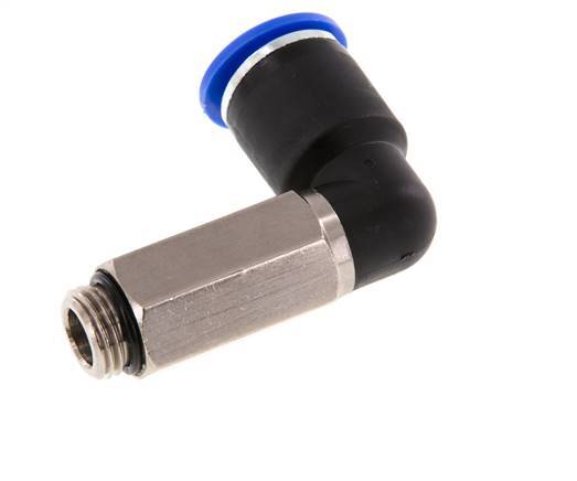 12mm x G1/4'' 90deg Elbow Push-in Fitting with Male Threads Brass/PA 66 NBR Long Sleeve Rotatable