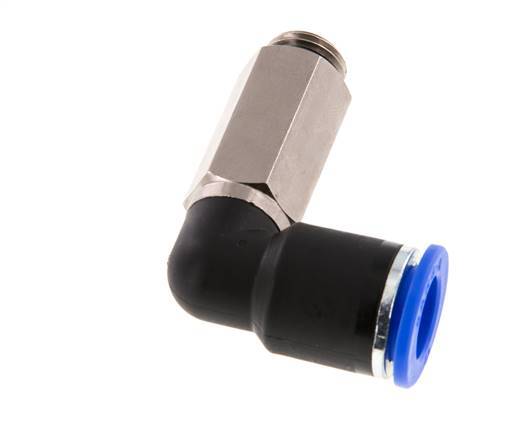12mm x G1/4'' 90deg Elbow Push-in Fitting with Male Threads Brass/PA 66 NBR Long Sleeve Rotatable