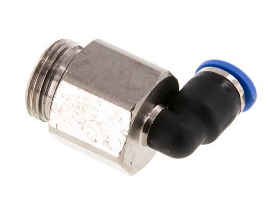 6mm x G3/8'' 90deg Winkel-Steckverschraubung mit Außengewinde Messing/PA 66 NBR lange Hülse drehbar [2 Stück]