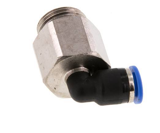 6mm x G3/8'' 90deg Elbow Push-in Fitting with Male Threads Brass/PA 66 NBR Long Sleeve Rotatable [2 Pieces]