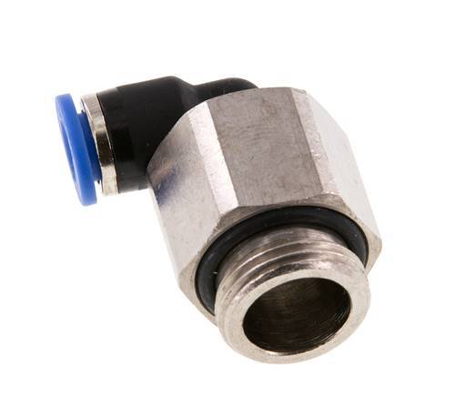 6mm x G3/8'' 90deg Winkel-Steckverschraubung mit Außengewinde Messing/PA 66 NBR lange Hülse drehbar [2 Stück]