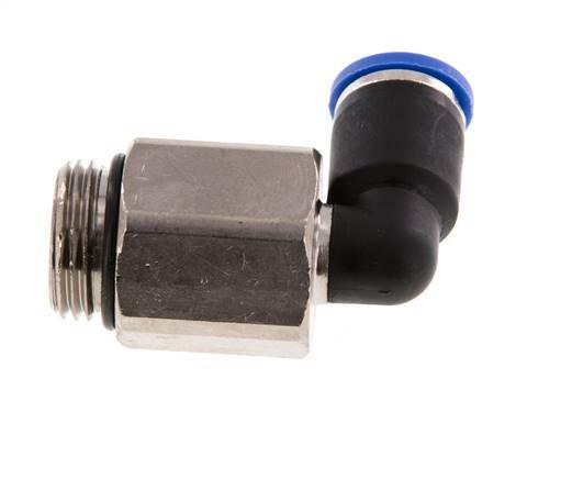 8mm x G3/8'' 90deg Winkel-Steckverschraubung mit Außengewinde Messing/PA 66 NBR lange Hülse drehbar [2 Stück]
