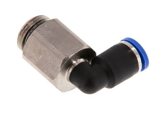 8mm x G3/8'' 90deg Winkel-Steckverschraubung mit Außengewinde Messing/PA 66 NBR lange Hülse drehbar [2 Stück]