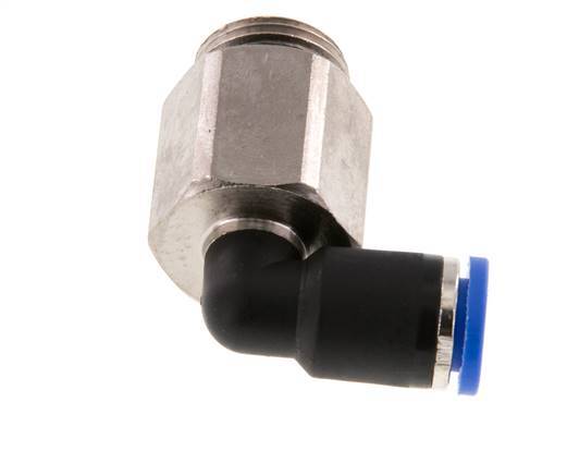 8mm x G3/8'' 90deg Elbow Push-in Fitting with Male Threads Brass/PA 66 NBR Long Sleeve Rotatable [2 Pieces]