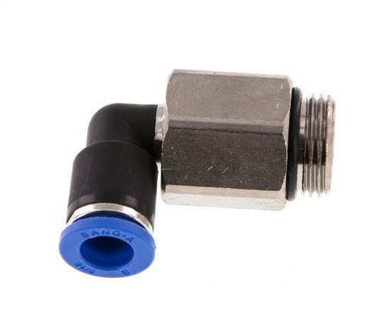 8mm x G3/8'' 90deg Winkel-Steckverschraubung mit Außengewinde Messing/PA 66 NBR lange Hülse drehbar [2 Stück]