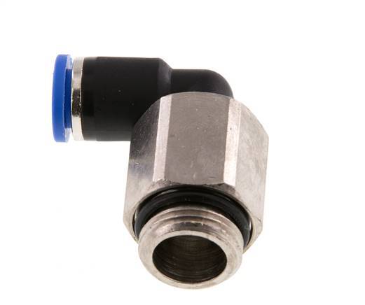 8mm x G3/8'' 90deg Winkel-Steckverschraubung mit Außengewinde Messing/PA 66 NBR lange Hülse drehbar [2 Stück]