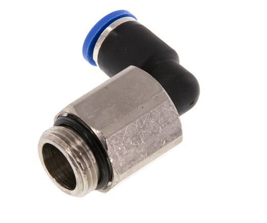 8mm x G3/8'' 90deg Winkel-Steckverschraubung mit Außengewinde Messing/PA 66 NBR lange Hülse drehbar [2 Stück]