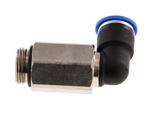 10mm x G3/8'' 90deg Winkel-Steckverschraubung mit Außengewinde Messing/PA 66 NBR lange Hülse drehbar [2 Stück]