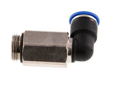 10mm x G3/8'' 90deg Winkel-Steckverschraubung mit Außengewinde Messing/PA 66 NBR lange Hülse drehbar [2 Stück]