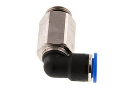 10mm x G3/8'' 90deg Winkel-Steckverschraubung mit Außengewinde Messing/PA 66 NBR lange Hülse drehbar [2 Stück]