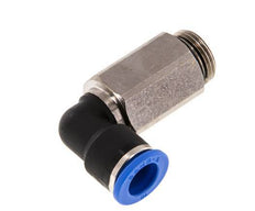 10mm x G3/8'' 90deg Winkel-Steckverschraubung mit Außengewinde Messing/PA 66 NBR lange Hülse drehbar [2 Stück]
