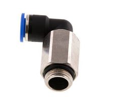 10mm x G3/8'' 90deg Winkel-Steckverschraubung mit Außengewinde Messing/PA 66 NBR lange Hülse drehbar [2 Stück]