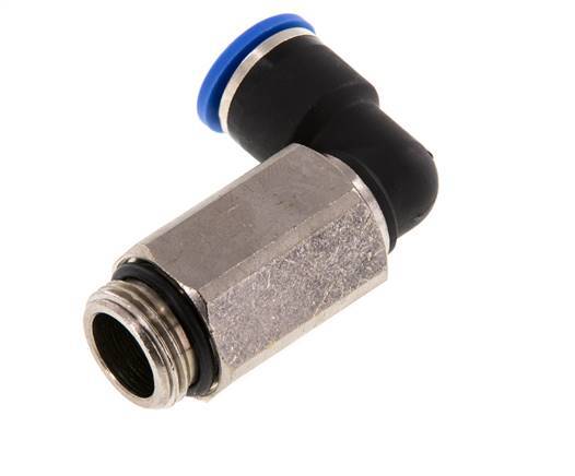 10mm x G3/8'' 90deg Winkel-Steckverschraubung mit Außengewinde Messing/PA 66 NBR lange Hülse drehbar [2 Stück]