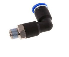 8mm x R1/8'' 90deg Winkel-Steckverschraubung mit Außengewinde Messing/PA 66 NBR Langer Körper drehbar [2 Stück]